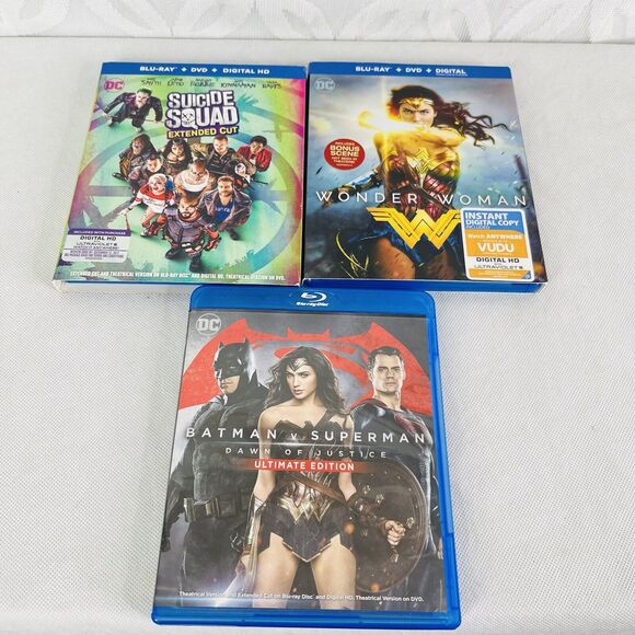 Batman v Superman: Dawn of Justice, Wonder Woman & Suicide‎ Squad Blu-ray Lot - Picture 1 of 7